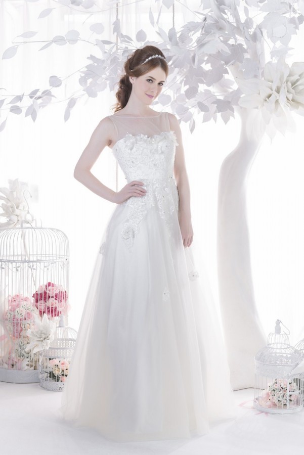 Lace applique wedding dress