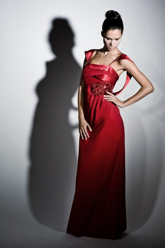 Stylish full-length sheath evening dress