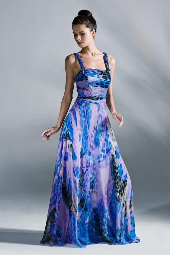 Silk print occasion dress