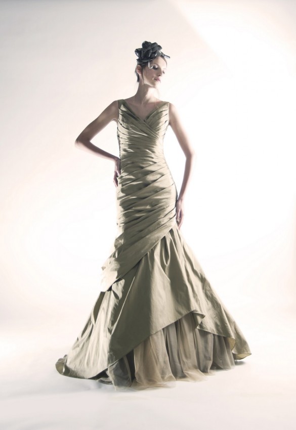 Refined pleated mermaid evening dress